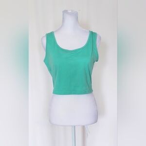 Fifth Parallel Threads Size Large Cropped Green Tank Top